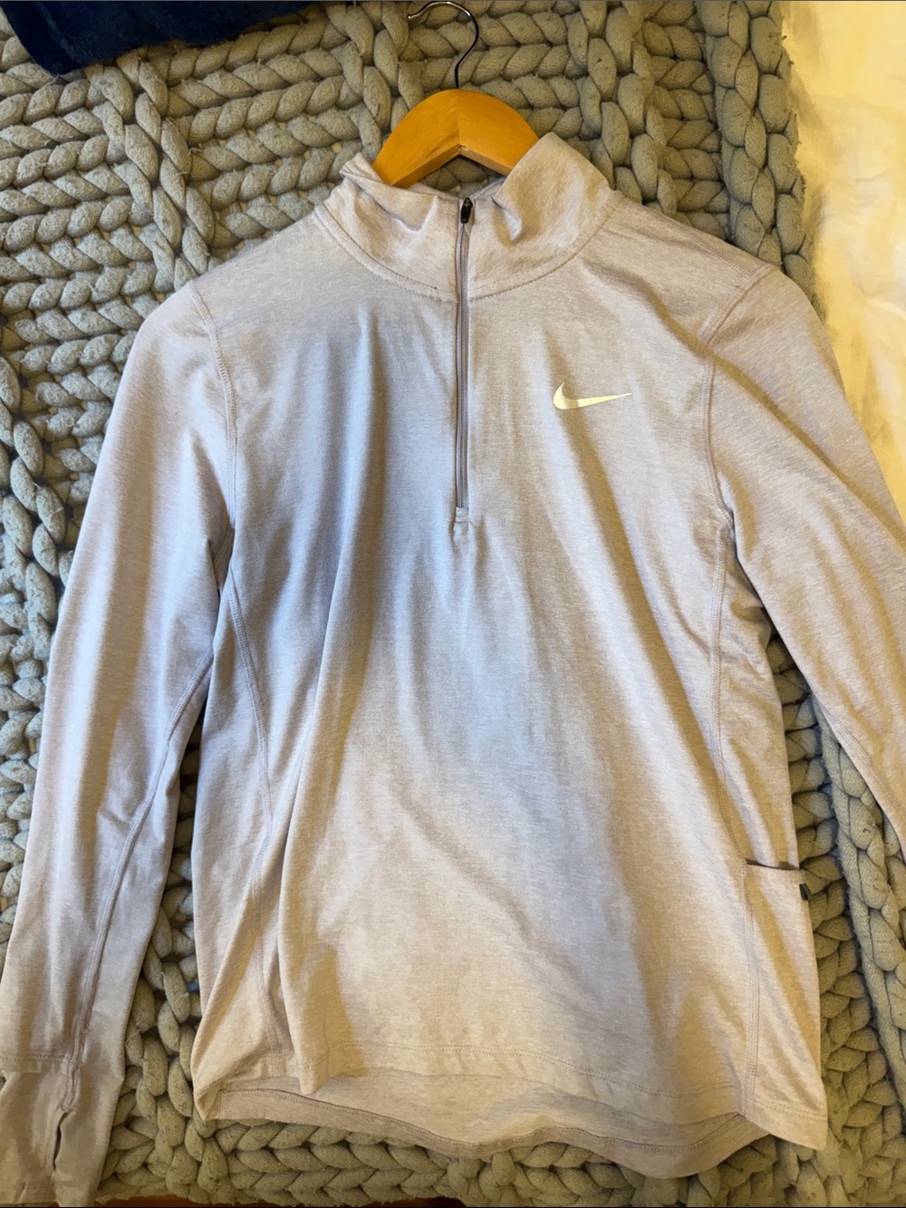 Nike Women’s Light Gray Quarter-Zip Pullover
